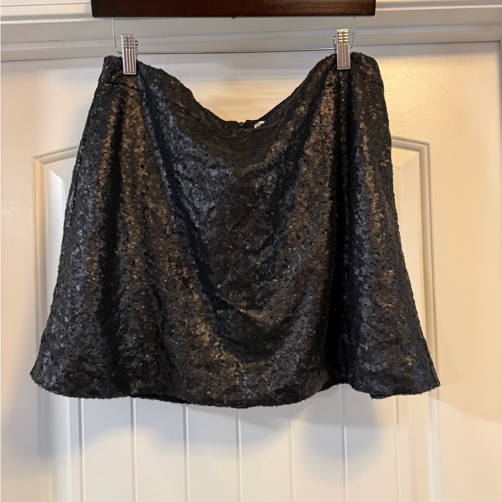 Decree Black Sequin Mini Skirt